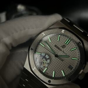 Royal Oak 41mm 15500 SS APSF 1:1 Best Edition White Textured Dial on SS Bracelet A4302 Super Clone