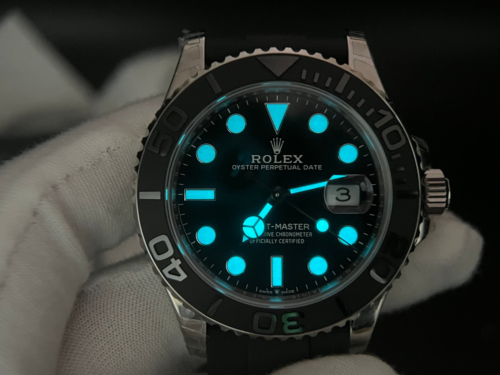 138 grams Yacht-Master 42mm 226659 VSF 1:1 Best Edition Black Ceramic Bezel on Black Rubber Strap V2 version - Image 11