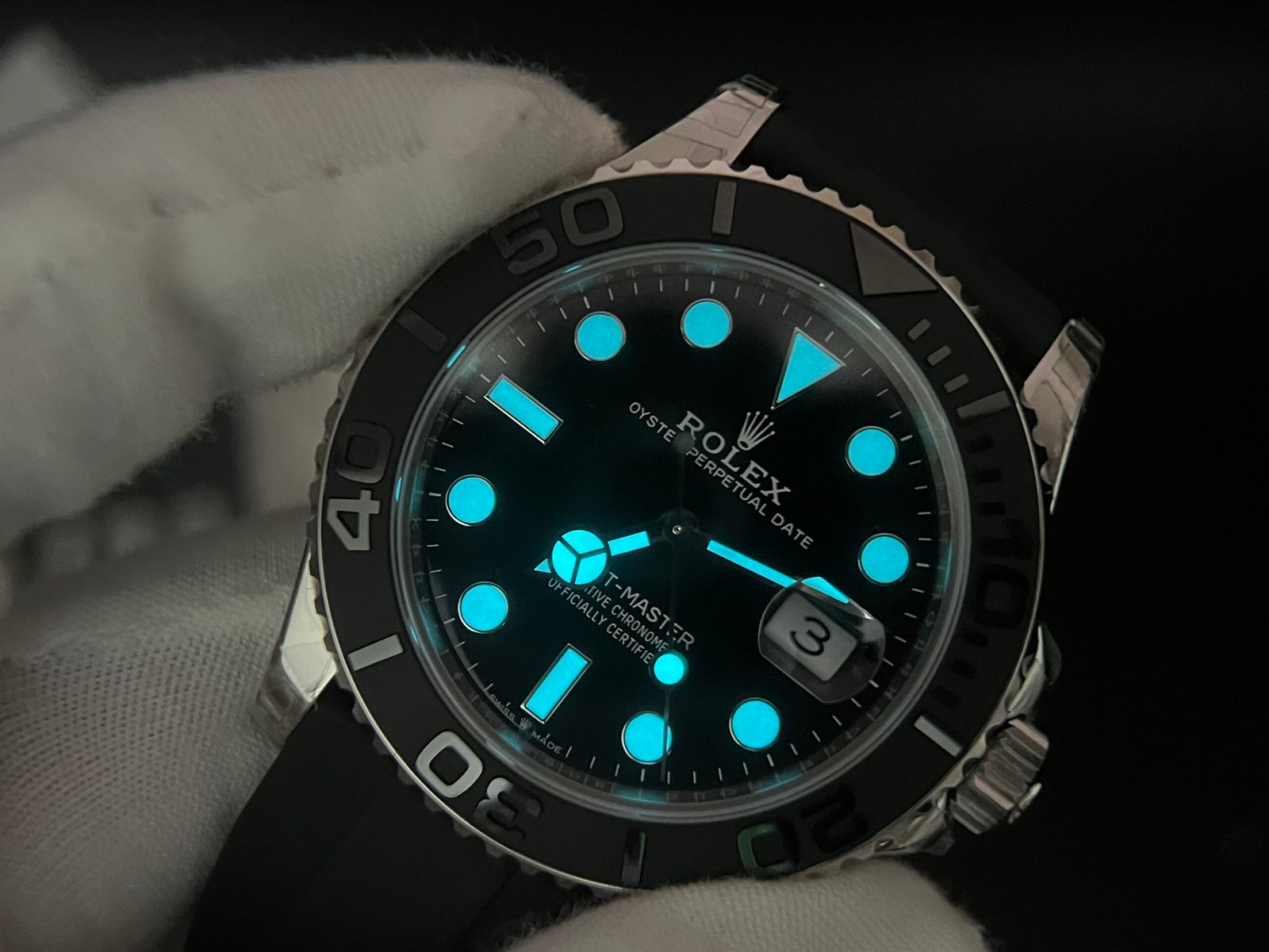 138 grams Yacht-Master 42mm 226659 VSF 1:1 Best Edition Black Ceramic Bezel on Black Rubber Strap V2 version - Image 12