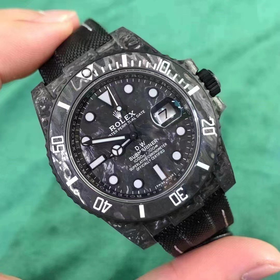 Submariner 40mm DIW VSF 1:1 Best Edition Forged Carbon Yellow Element on Nylon Strap VS3135 - Image 3