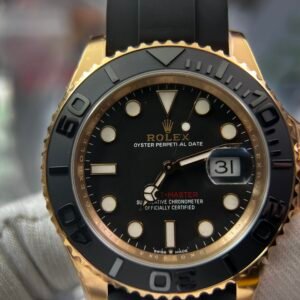 Yacht-Master 126655 Clean factory 1:1 Best Edition Black Ceramic Bezel 904L Steel on Oysterflex Rubber Strap VR3235
