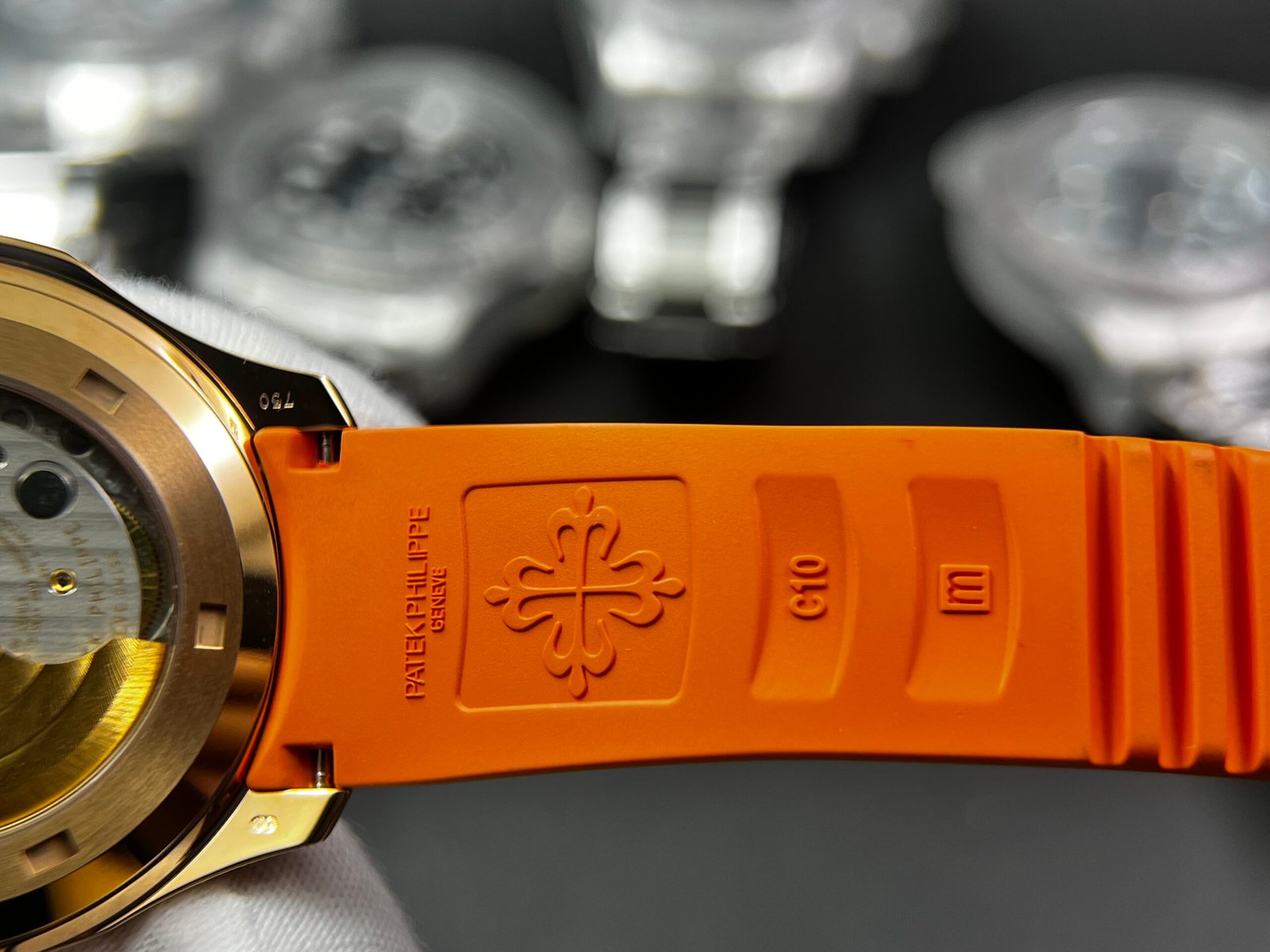 Aquanaut 5167R SS 3KF Best Edition Gray Dial on Orange Rubber Strap A324 Super Clone V2 - Image 11