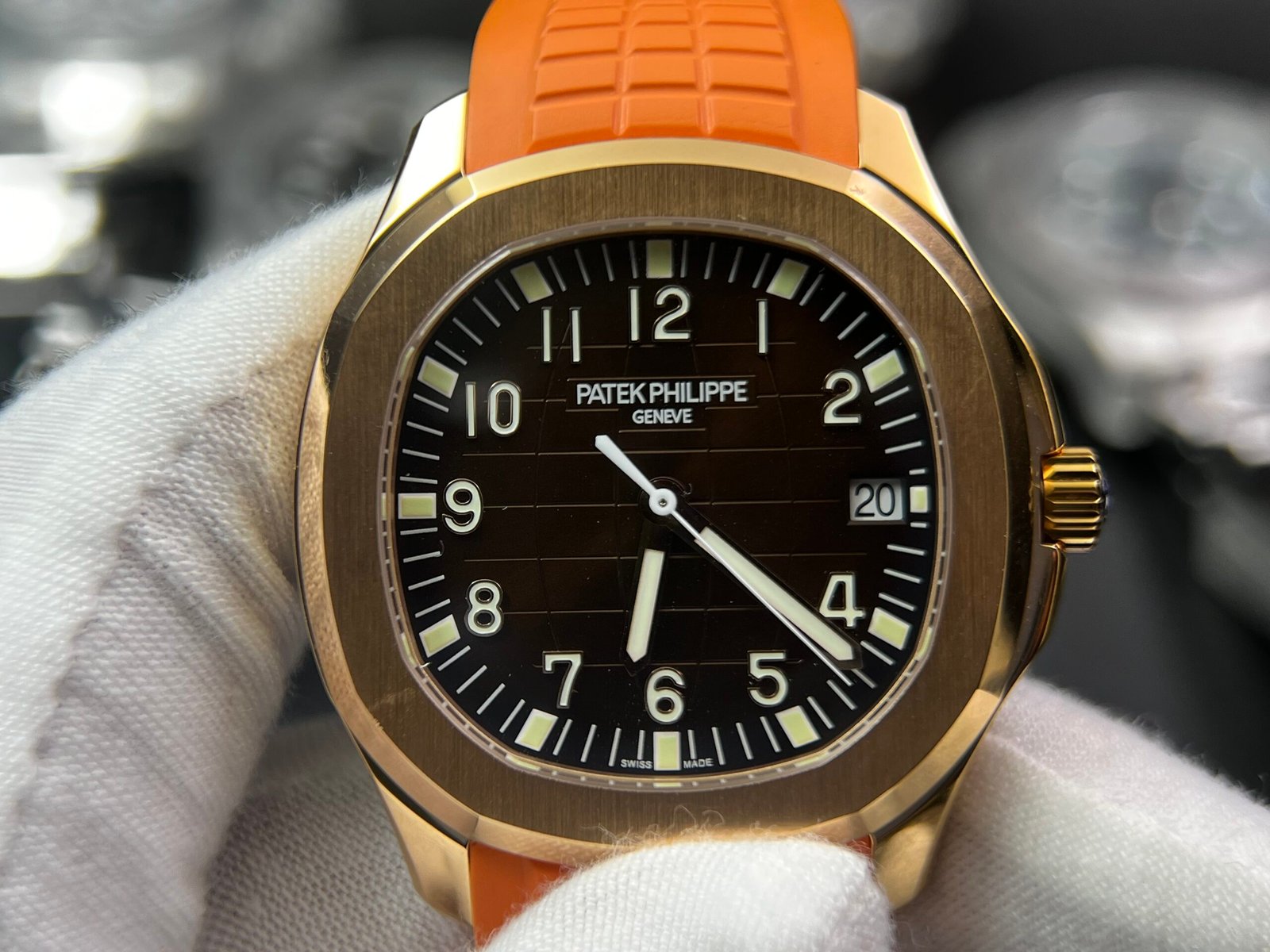 Aquanaut 5167R SS 3KF Best Edition Gray Dial on Orange Rubber Strap A324 Super Clone V2 - Image 13