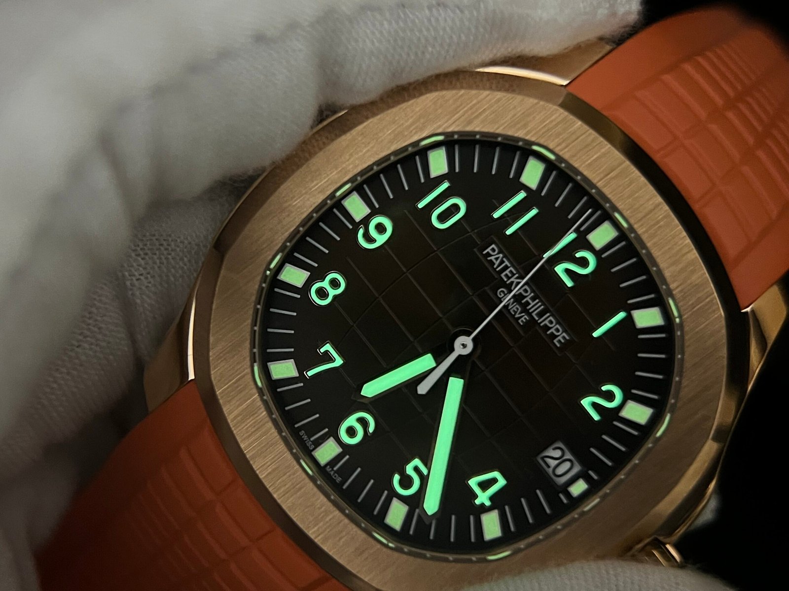 Aquanaut 5167R SS 3KF Best Edition Gray Dial on Orange Rubber Strap A324 Super Clone V2 - Image 15