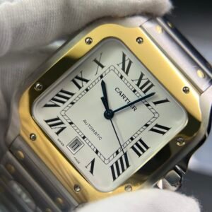 Santos de Cartier XL 40mm SS/YG BVF 1:1 Best Edition White Dial on SS/YG Bracelet MIYOTA 9015