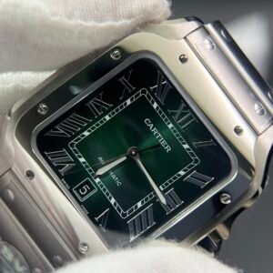 Santos de Cartier XL 40mm SS BVF 1:1 Best Edition Green Dial on SS Bracelet MIYOTA 9015