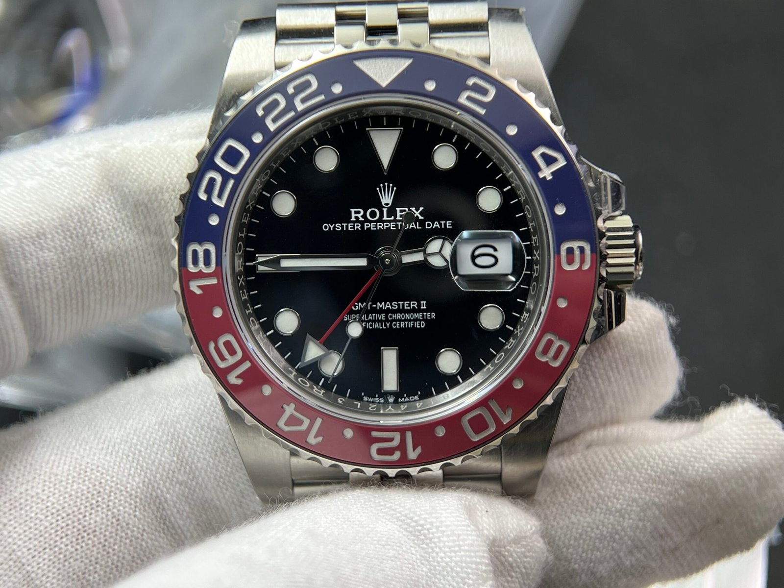 GMT-Master II 126710 BLRO Upgrade Close Genuine Red/Blue Ceramic 904L Steel Clean Factory Best Edition on Jubilee and oyster Bracelet DD3285 V3 version - Image 3