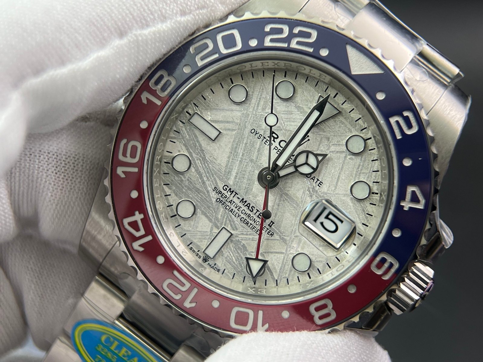 GMT-Master II 126719 BLRO Meteorite dial Upgrade Close Genuine Red/Blue Ceramic 904L Steel (Based on Clean factory 3285 V3) - Image 3