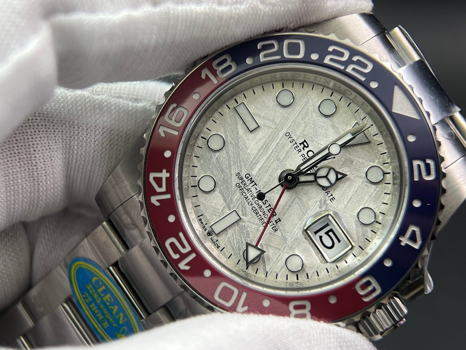 GMT-Master II 126719 BLRO Meteorite dial Upgrade Close Genuine Red/Blue Ceramic 904L Steel (Based on Clean factory 3285 V3) - Image 4