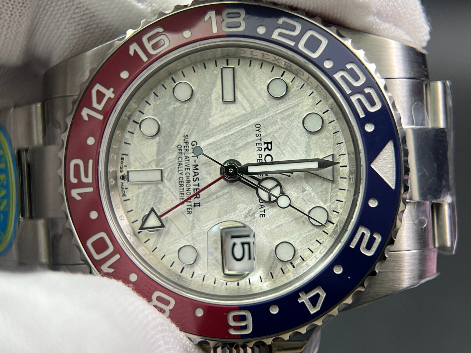 GMT-Master II 126719 BLRO Meteorite dial Upgrade Close Genuine Red/Blue Ceramic 904L Steel (Based on Clean factory 3285 V3) - Image 6