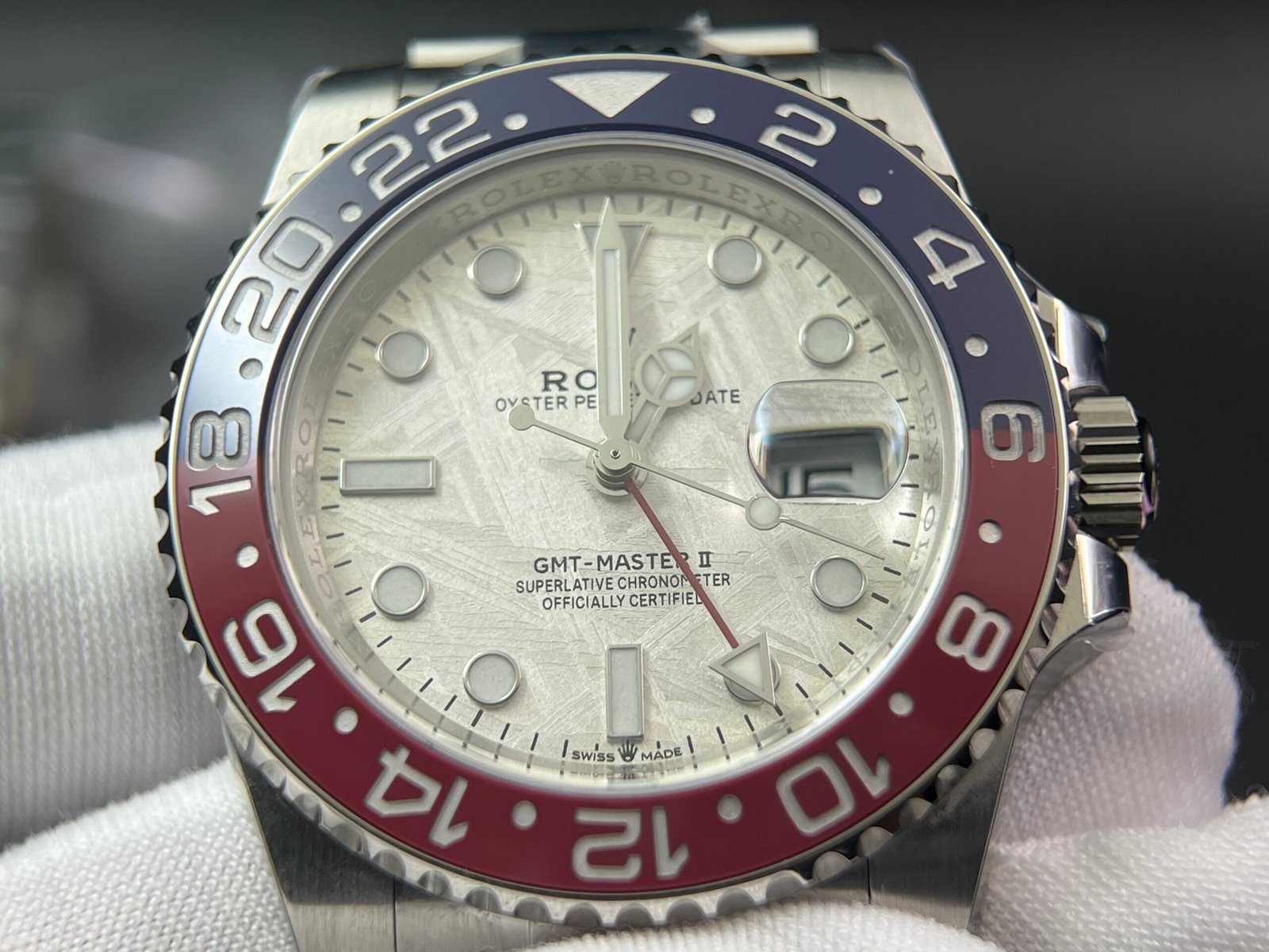 GMT-Master II 126719 BLRO Meteorite dial Upgrade Close Genuine Red/Blue Ceramic 904L Steel (Based on Clean factory 3285 V3) - Image 7