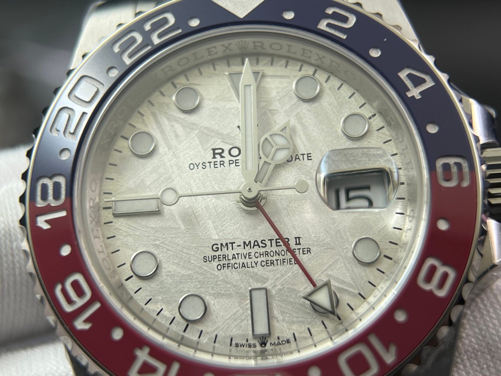 GMT-Master II 126719 BLRO Meteorite dial Upgrade Close Genuine Red/Blue Ceramic 904L Steel (Based on Clean factory 3285 V3) - Image 8