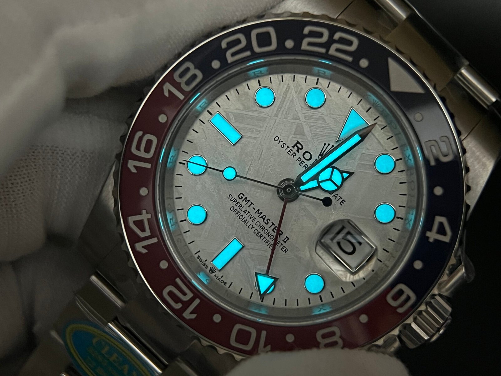 GMT-Master II 126719 BLRO Meteorite dial Upgrade Close Genuine Red/Blue Ceramic 904L Steel (Based on Clean factory 3285 V3) - Image 12