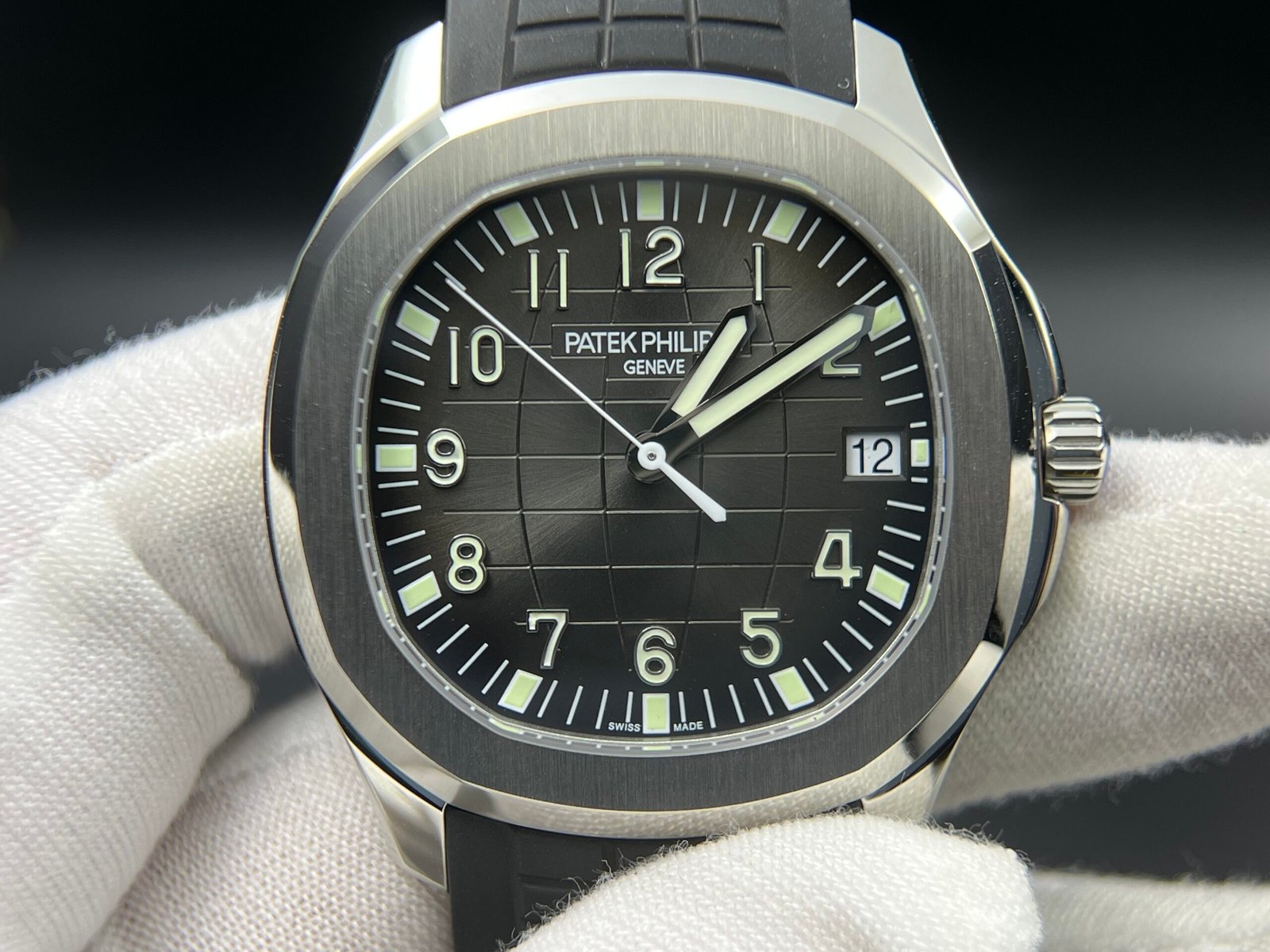 Aquanaut 5167 SS 3KF Best Edition Gray Dial on Black Rubber Strap A330 Super Clone V3 - Image 2