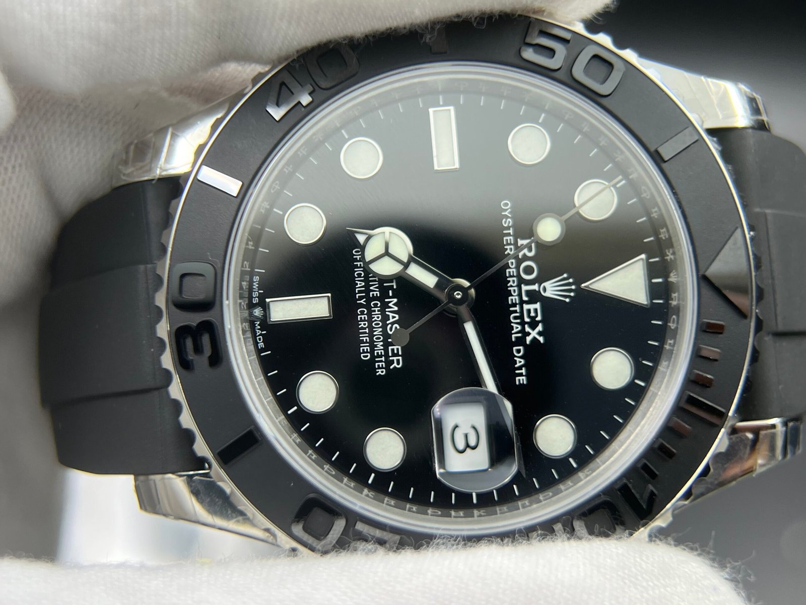 138 grams Yacht-Master 42mm 226659 VSF 1:1 Best Edition Black Ceramic Bezel on Black Rubber Strap V2 version - Image 7