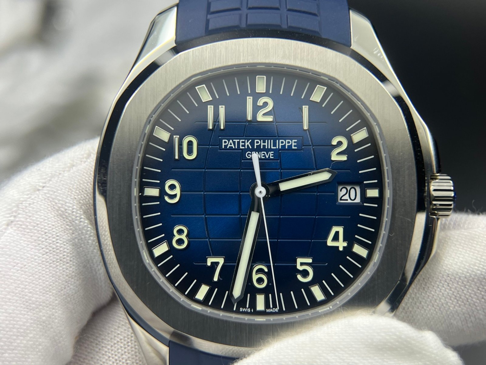 Aquanaut 5168 SS 3KF 1:1 Best Edition Blue Dial on Blue Rubber Strap A330 Super Clone V3 - Image 2