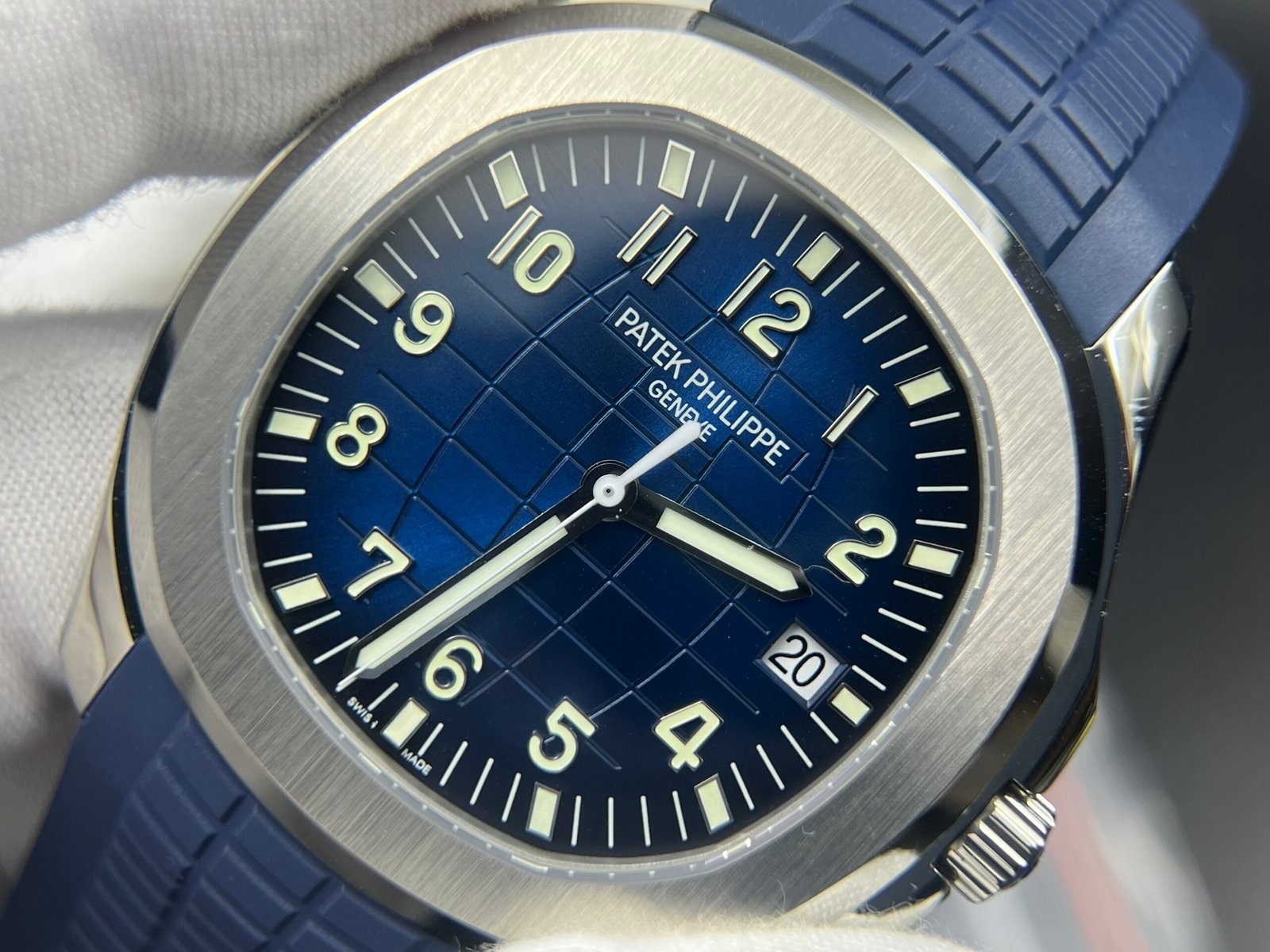Aquanaut 5168 SS 3KF 1:1 Best Edition Blue Dial on Blue Rubber Strap A330 Super Clone V3