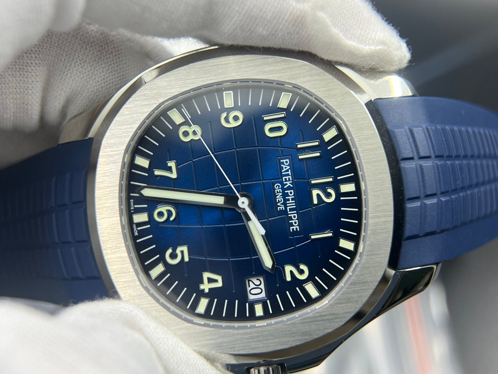 Aquanaut 5168 SS 3KF 1:1 Best Edition Blue Dial on Blue Rubber Strap A330 Super Clone V3 - Image 5