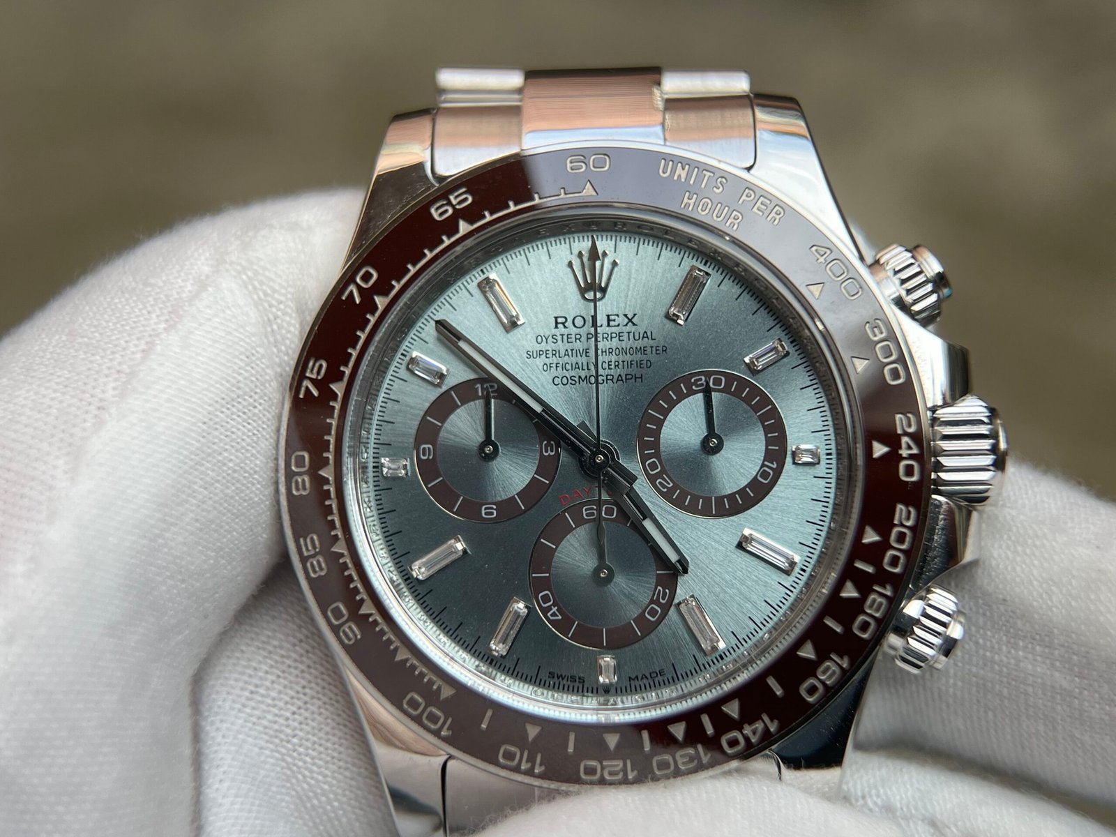 2023 Daytona 126506 Ice Blue Crystal Dial Tungsten shell Case Wrap real platinum 227 grams - Image 4