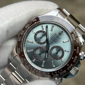 2023 Daytona 126506 Ice Blue Crystal Dial Tungsten shell Case Wrap real platinum  227 grams