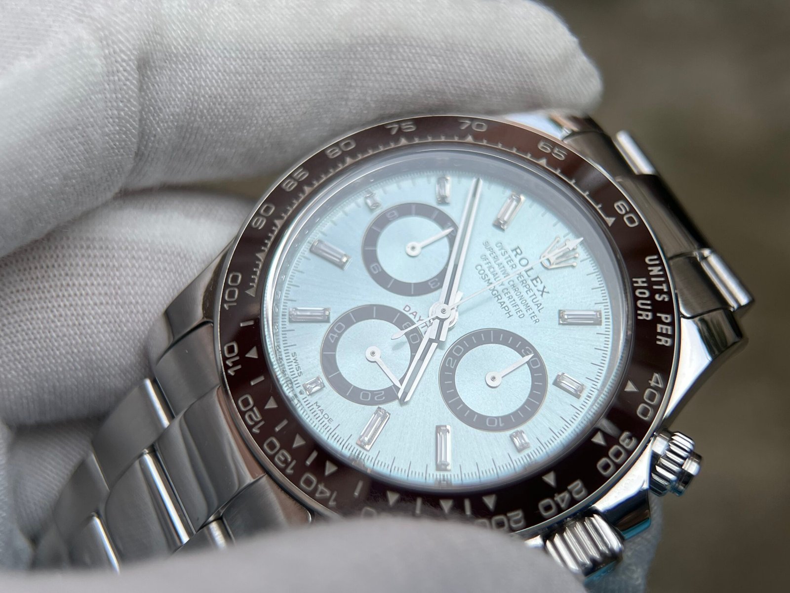 2023 Daytona 126506 Ice Blue Crystal Dial Tungsten shell Case Wrap real platinum 227 grams - Image 8