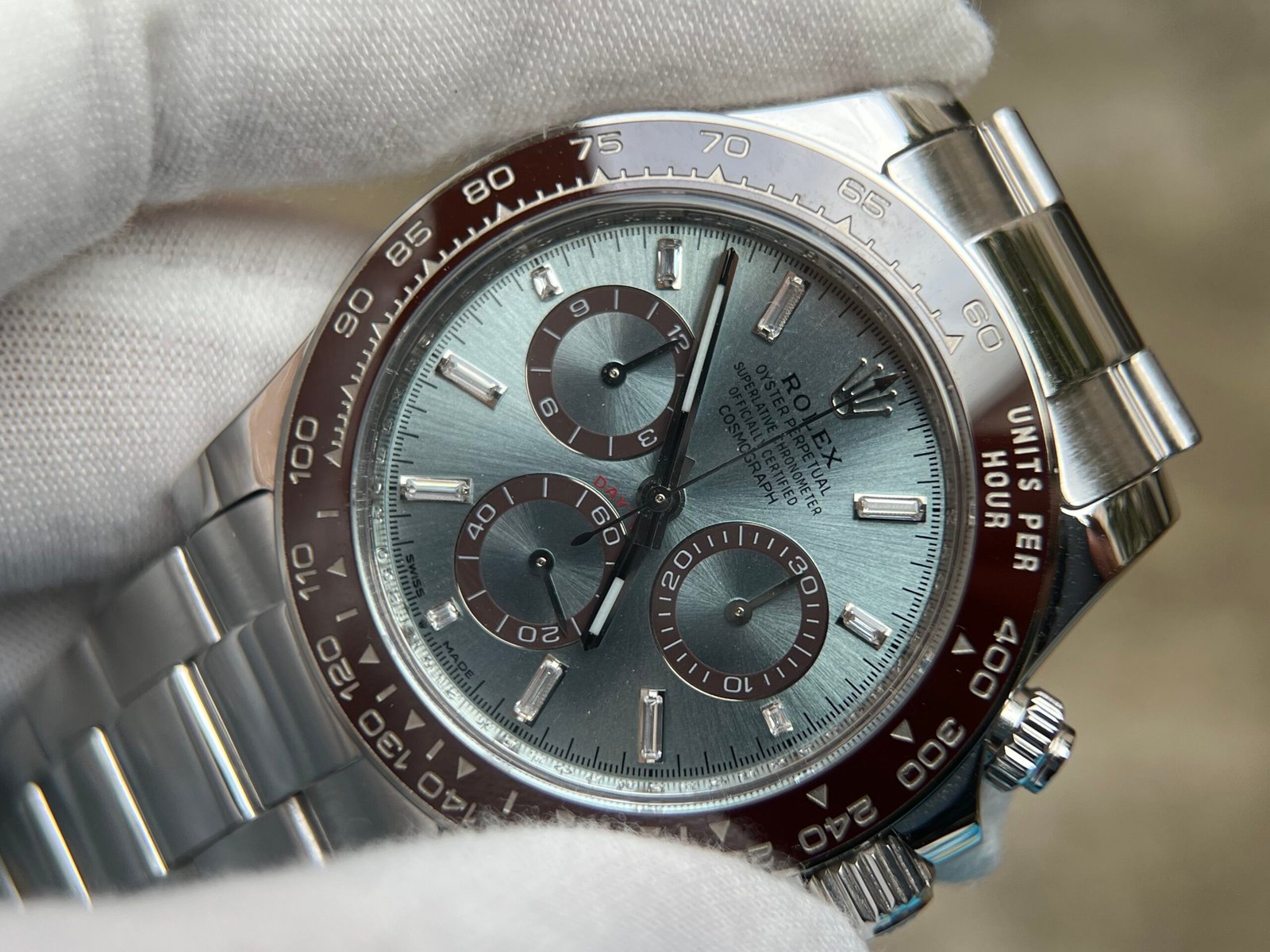 2023 Daytona 126506 Ice Blue Crystal Dial Tungsten shell Case Wrap real platinum 227 grams - Image 9