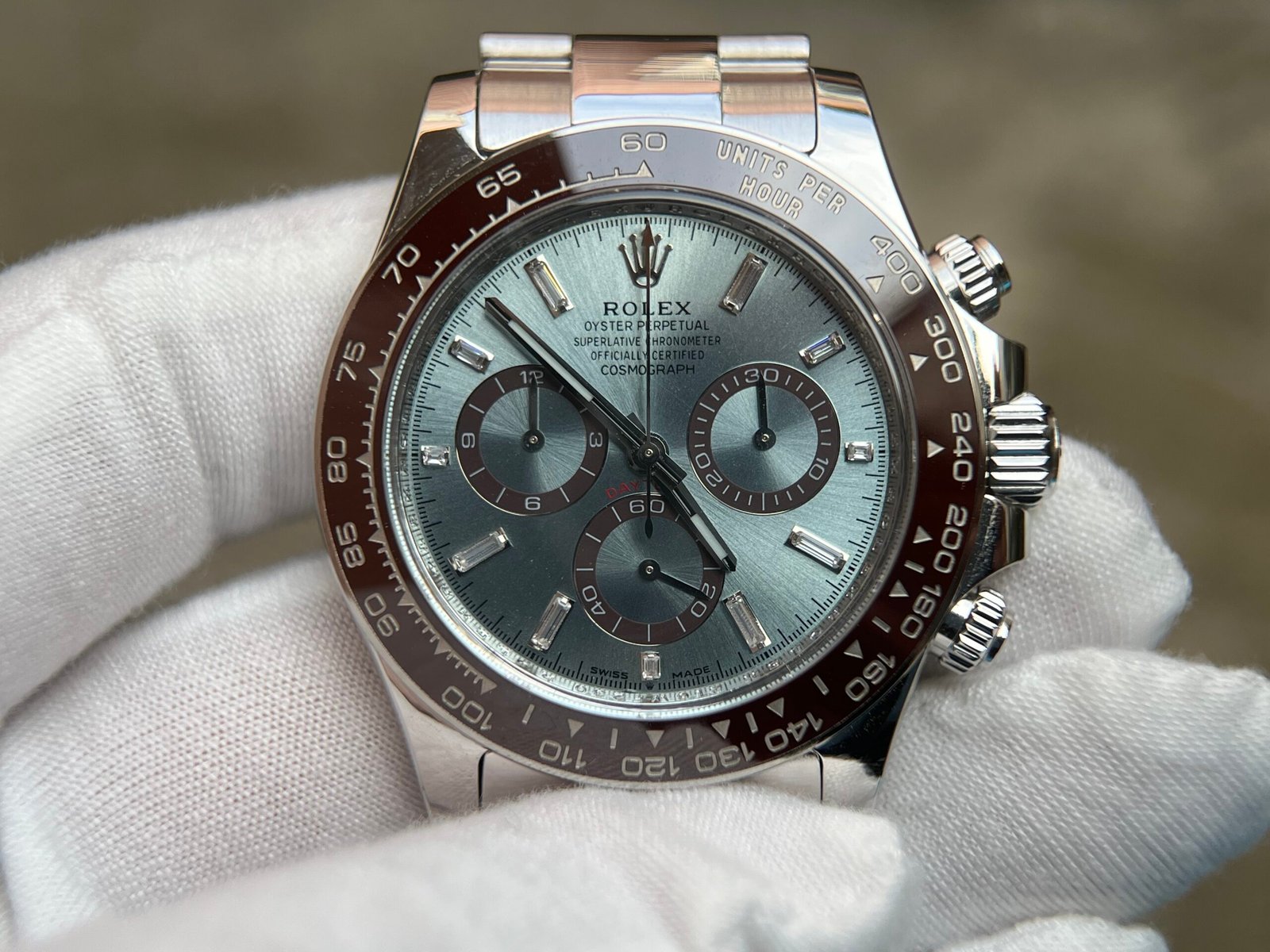 2023 Daytona 126506 Ice Blue Crystal Dial Tungsten shell Case Wrap real platinum 227 grams - Image 10