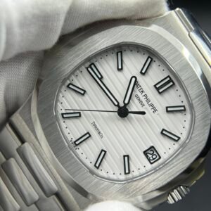 Nautilus 5711/1A 1:1 Best Tiffany & Co.-White Textured Dial on SS Bracelet A324 Super Clone