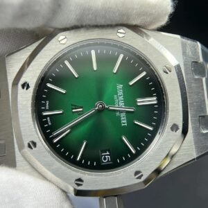 Royal Oak 39mm 16202 "50th Anniversary" SS ZF 1:1 Best Edition Green Textured Dial on SS Bracelet A7121