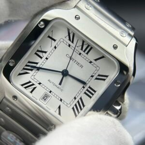 Santos de Cartier XL 40mm SS BVF 1:1 Best Edition White Dial on SS Bracelet MIYOTA 9015